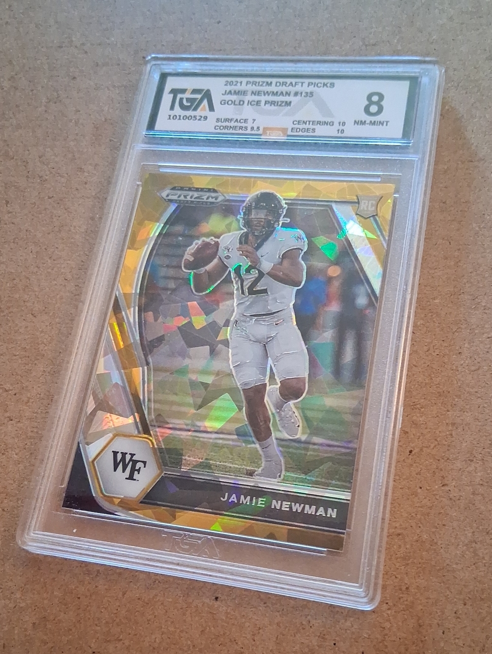 Jamie Newman Gold Ice Football Card (Gold)
